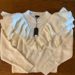 NWT Lucca Ivory Ruffle Sweater! Never Worn!
